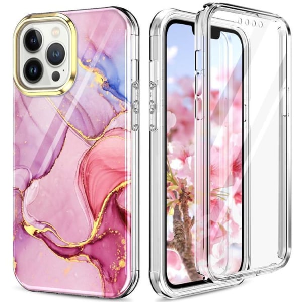 iPhone 14 Pro Max Cover 360 Marble - Rosa