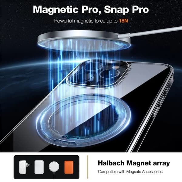 TORRAS Mobilskal till iPhone 15 Pro Max Magsafe Kickstand - Svart