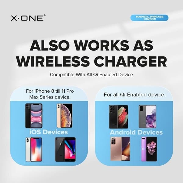 X-One MagSafe Trådlös Laddare - Vit Vit