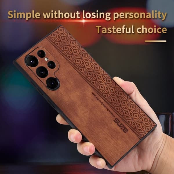 AZNS Samsung Galaxy S22 Ultra Plånboksfodral Konstläder - Blå