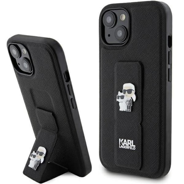 Karl Lagerfeld iPhone 15/14 Plus Mobilskal Gripstand Pins Svart