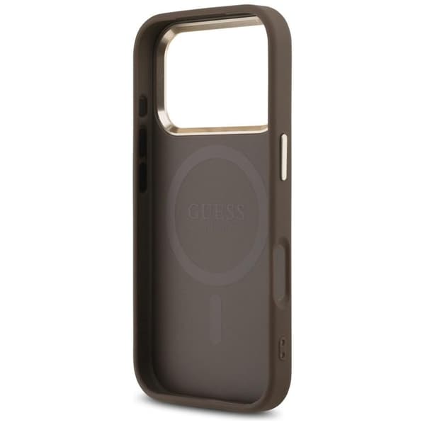 Guess Mobilskal till iPhone 17 Pro MagSafe 4G Triangle Logo - Brun Guld Brun