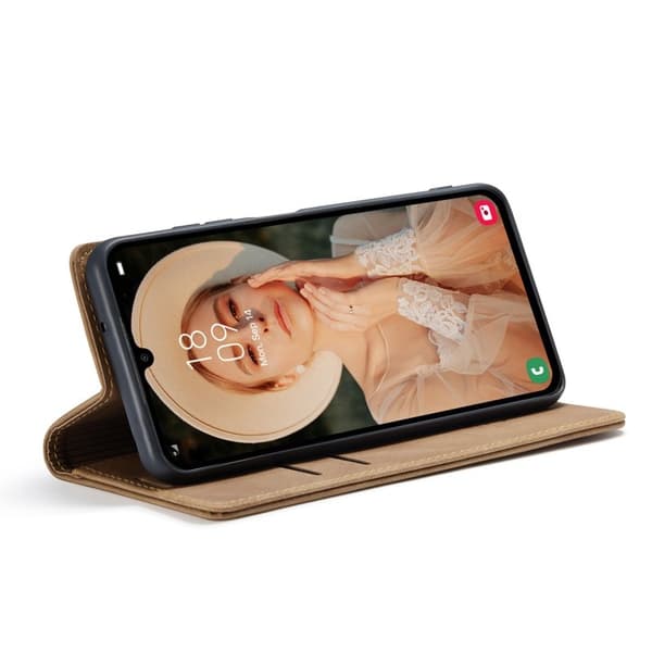 CASEME 013 Konstläder Plånboksfodral för Samsung Galaxy A16 5G/4G - Brun