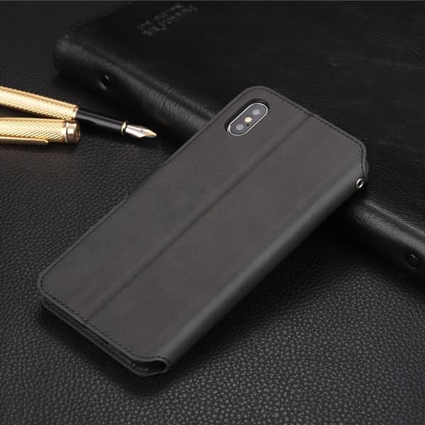 AZNS Wallet Mobilskal till iPhone XS KonstLäder - Svart