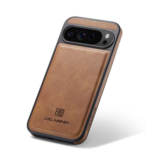 DG.MING Mobilskal till Google Pixel 9 Pro XL Anti-Drop Läder Brun