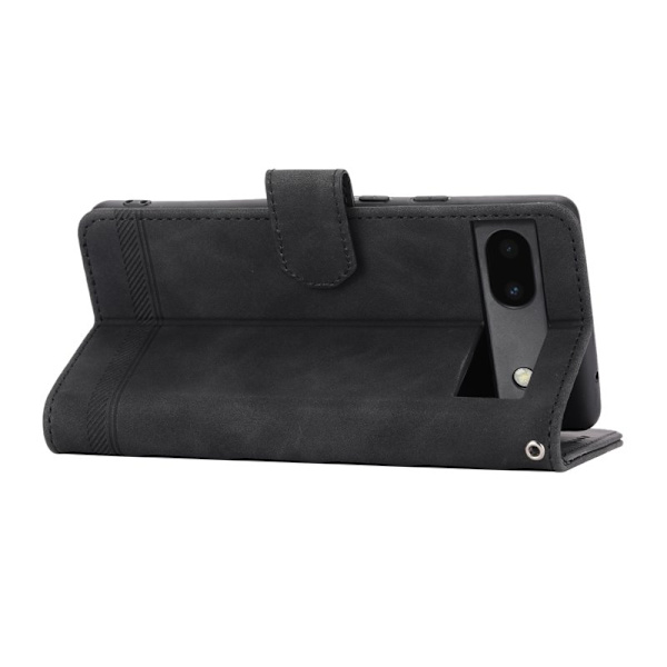 DIERFENG DF-03 Plånboksfodral för Google Pixel 6a - Konstläder - Svart