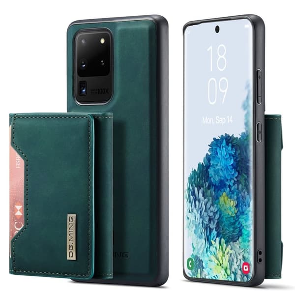 DG.MING M2 Series Tri-Fold Wallet Mobilskal för Samsung Galaxy S20 Ultra - Grön