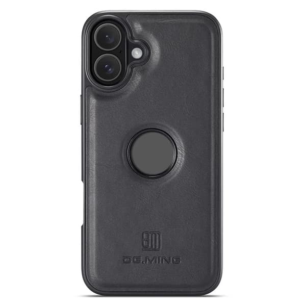 DG.MING Mobilskal till iPhone 16 Plus Anti-Drop Läder - Svart