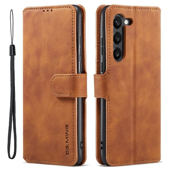 DG.MING Samsung Galaxy S23+ Retro Plånboksfodral Konstläder - Brun
