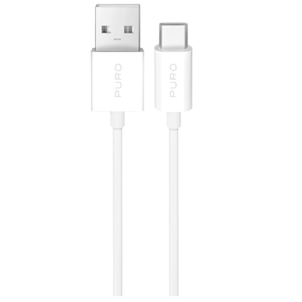 Puro USB-A - USB-C 10W Kabel 3m TPE - Vit Vit