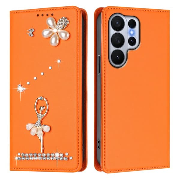 Plånboksfodral för Samsung Galaxy S26 Ultra Konstläder RFID - Orange