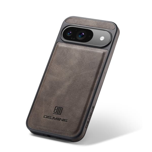 DG.MING Mobilskal till Google Pixel 9 Pro Anti-Drop Läder Coated - Brun