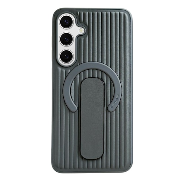 Mobilskal för Samsung Galaxy S26 Plus Magnetiskt Kickstand PU + PC - Grå