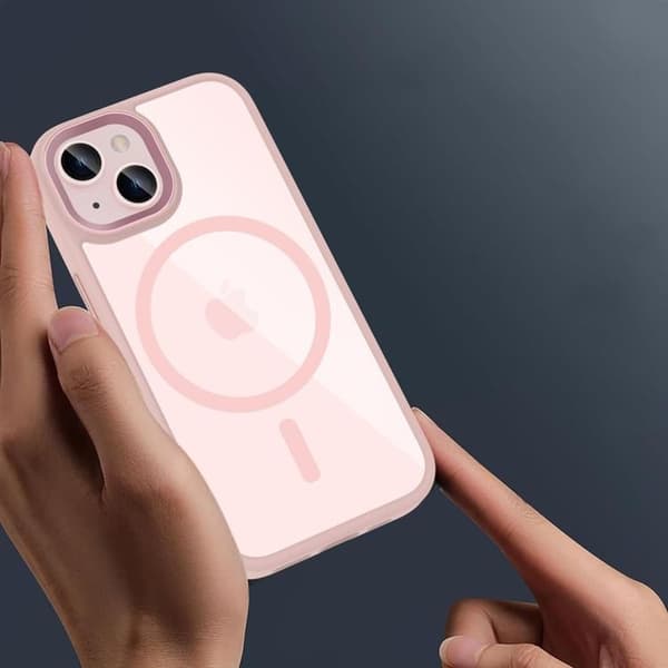 Tech-Protect Mobilskal till iPhone 15 Magsafe Magmat - Clear/Rosa Rosa