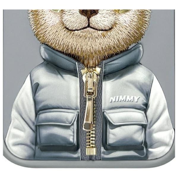 Nimmy Telefontaske til iPhone 16 Cool & Cute 2.0 Bear - Grå Grå