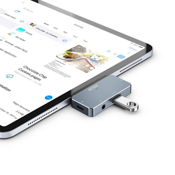 Tech-Protect V6-Hub Adapter 4in1 - Grå Grå