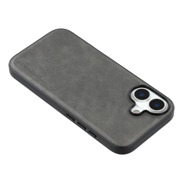 X-LEVEL Bojue-3 Mobilskal till iPhone 17 Läderbelagt PC+TPU Grå