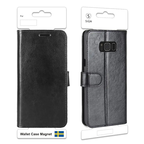 SiGN Plånboksfodral för Galaxy S8 Plus - Svart