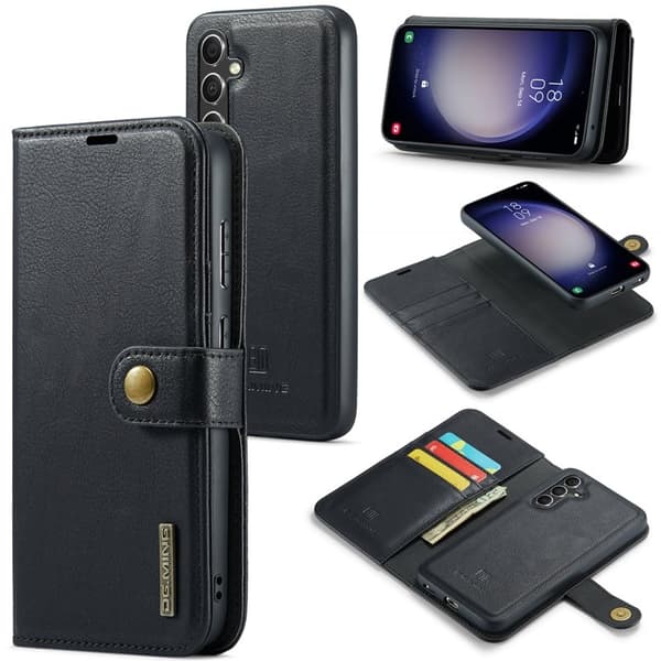 DG.MING Samsung Galaxy A55 5G Plånboksfodral Äkta läder Svart