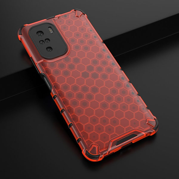 Honeycomb Armor Bumper Skal Redmi Poco J2 - Röd Röd