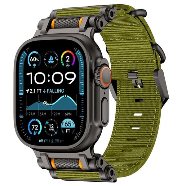 Apple Watch 42/44/45/46/49mm Armband Nylon - Grön Grön