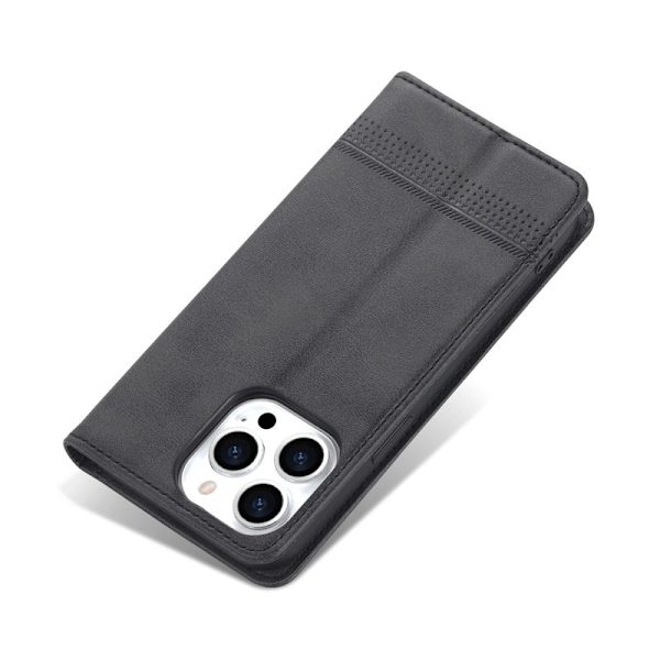 AZNS iPhone 14 Pro Max Plånboksfodral Konstläder - Svart