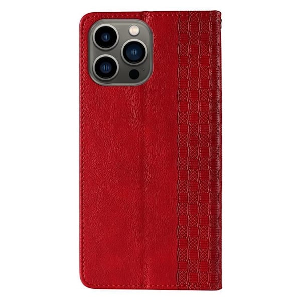 iPhone 12 Pro Max Plånboksfodral Magnet Strap - Röd