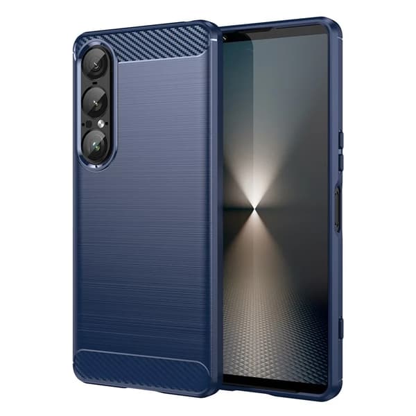 Mobilskal till Sony Xperia 1 VII Carbon Fiber Texture - Blå