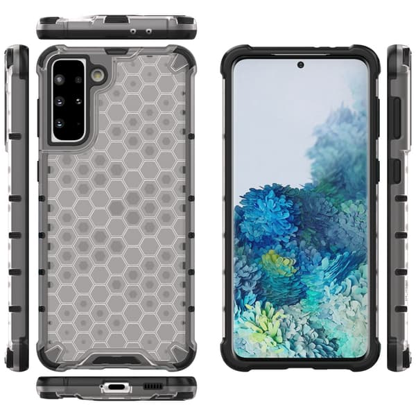 Honeycomb Armor Bumper Skal Galaxy S21 Plus 5g - Transparent Transparent