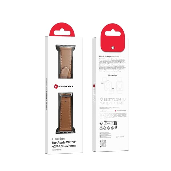 Forcell Apple Watch 38/40/41mm Armband Eco Läder - Brun Brun