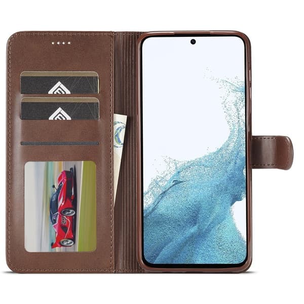 LC.IMEEKE Samsung Galaxy S23 FE Plånboksfodral Konstläder - Brun