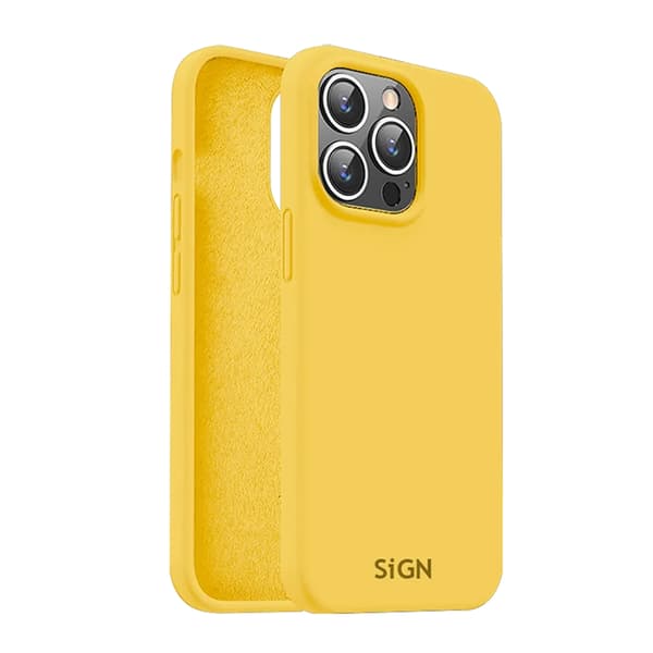 SiGN Mobilskal till iPhone 15 Pro Max Liquid Silikon - Gul Gul