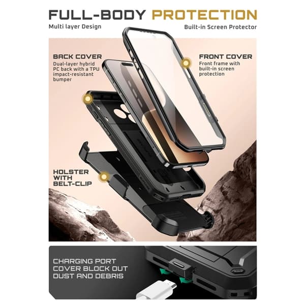 Supcase Telefontaske til iPhone 17 Pro Max UB Pro - Sort Svart
