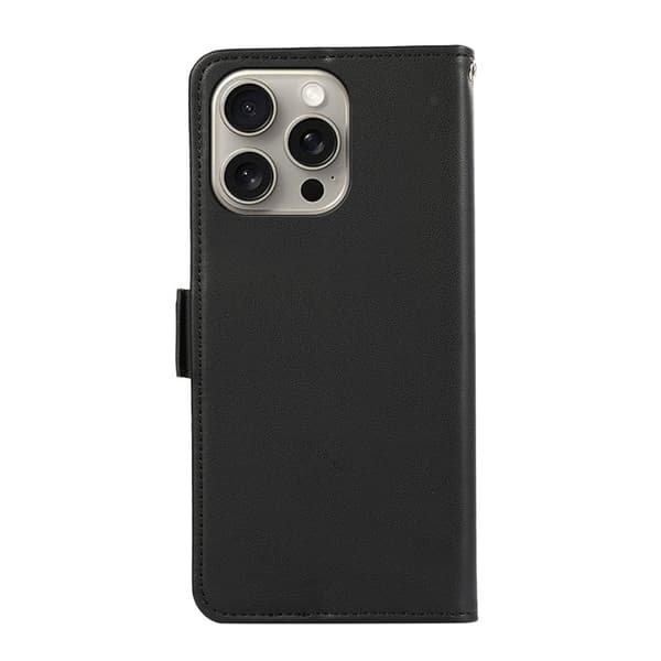 ABEEL iPhone 12 / 12 Pro Plånboksfodral RFID-Skydd Konstläder Svart