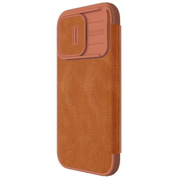 Nillkin iPhone 15 Pro Max Plånboksfodral Qin Pro Läder - Brun