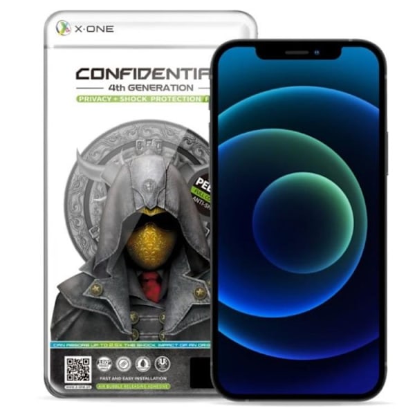 X-One iPhone 14 Pro Härdat Glas Skärmskydd Privacy Shock Eliminator