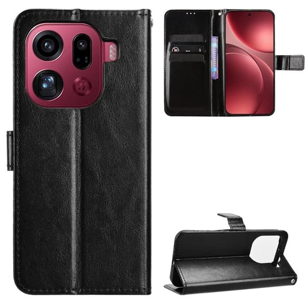 Oppo Find X9 Pro 5G Plånboksfodral Konstläder - Svart
