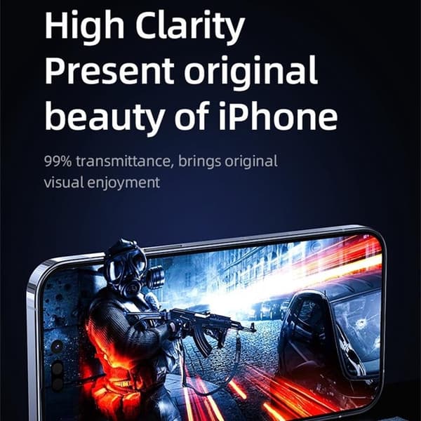 USAMS iPhone 14 Plus Karkaistu lasi Näytönsuoja US-BH805 Full Glue H Transparent