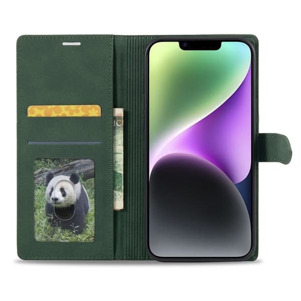 FORWENW iPhone 14 Plus F1 Series Flip Plånboksfodral Konstläder - Grön
