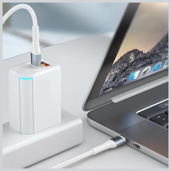 3MK USB-C til USB-C 60W Kabel 20V/3A 1m N-SERIE Hyper - Hvid Vit