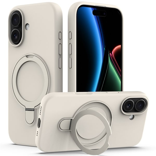 Mobilskal till iPhone 17 MagSafe Kickstand PC + Silikon - Antikvit Beige