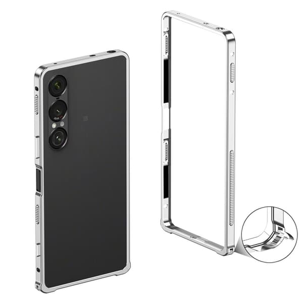Mobilskal till Sony Xperia 1 VII Bumper med Metallram - Silver Silver