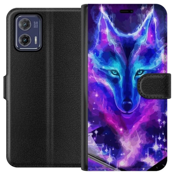 Pung Taske til Motorola Moto G73 med Neon Wolf