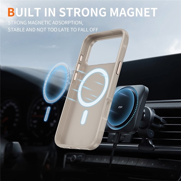 Mobilskal till iPhone 17 Pro Max MagSafe PC + TPU Shockproof - Grå Grå