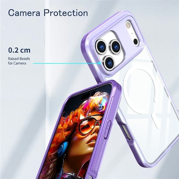 Mobilskal till iPhone 17 Pro Max MagSafe TPU + PC Clear - Lila
