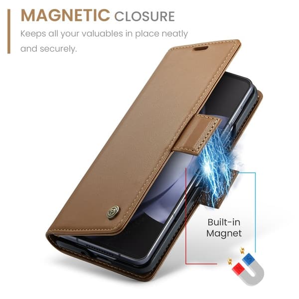 CASEME Plånboksfodral Konstläder för Samsung Galaxy Z Fold6 5G - Brun