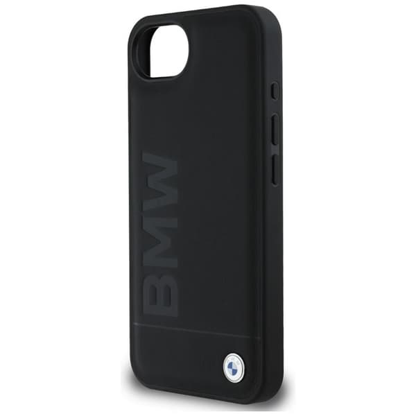 BMW telefontaske til iPhone 16e Hot Stamp Læder - Sort Svart