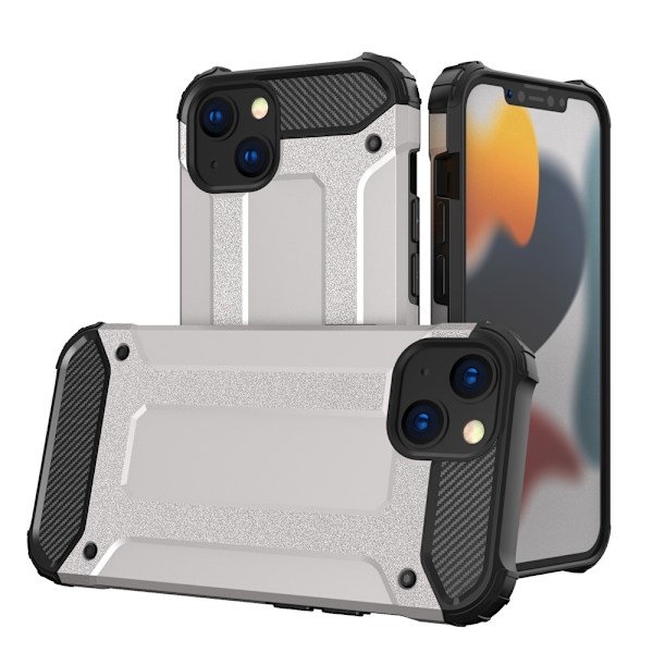 Hybrid Armor Tough Rugged Skal iPhone 13 - Silver Silver