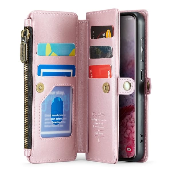 CASEME Plånboksfodral Konstläder för Samsung Galaxy S20 4G/5G - Rosa