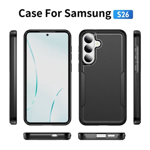 Mobilskal för Samsung Galaxy S26 PC + TPU Militärklassad - Svart